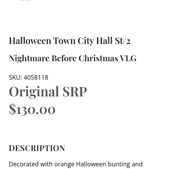 Department 56 Halloween Town City Hall Set - Gray and Orange - Picture 5 of 5